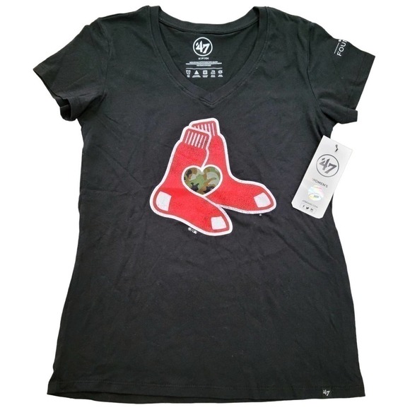 47 Brand Tops - Boston Red Sox Black T-Shirt Women's Small 47 Brand